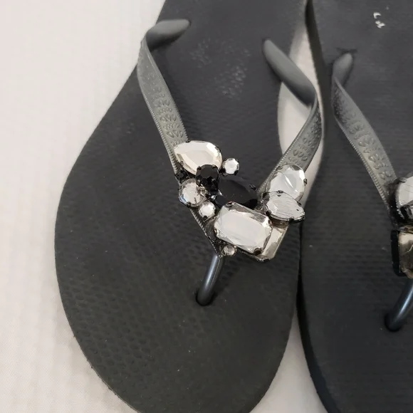 J.Crew embellished accent Flip flops size 9 casual, comfy - Picture 6 of 7